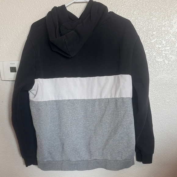 Puma Black White Gray Tri-Block Pullover Hoodie - Picture 5 of 6